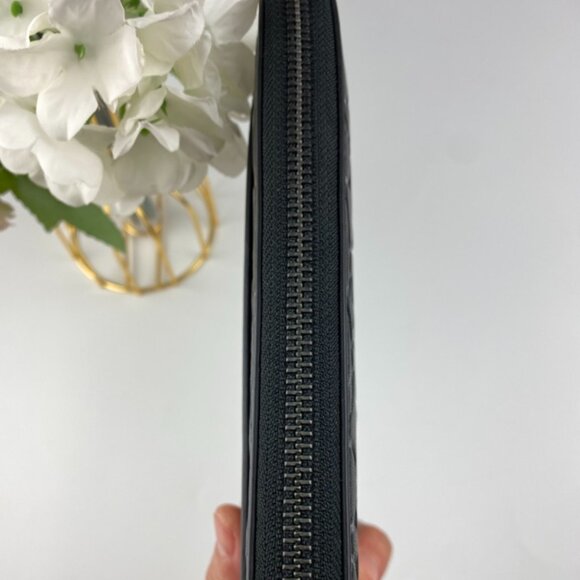 COACH CE551 Accordion Zip Wallet in Signature Emboss LT, QB/Black - Picture 4 of 5
